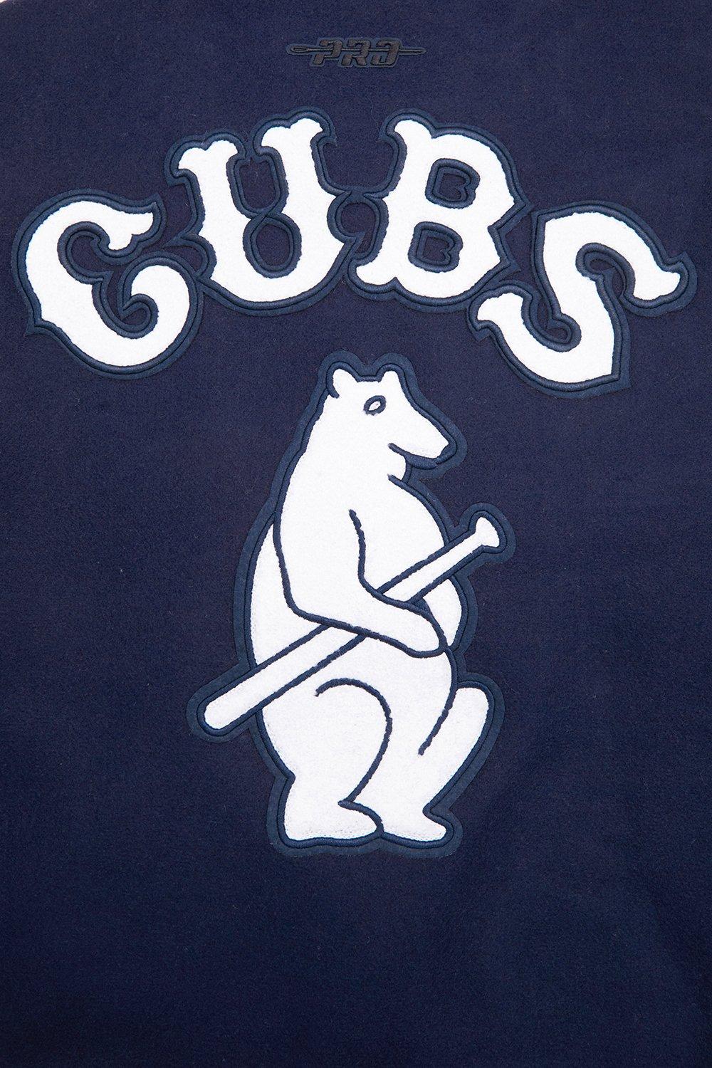 Pro Standard Women's MLB Chicago Cubs Retro Classic Rib Wool Varsity Jacket -Navy/White - NAVY/WHITE Thumbnail View 5