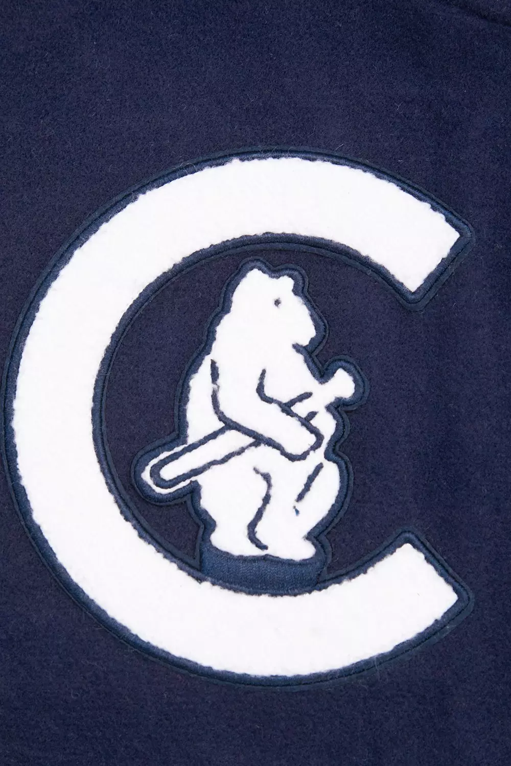 Pro Standard Women's MLB Chicago Cubs Retro Classic Rib Wool Varsity Jacket - Navy/White - NAVY/WHITE