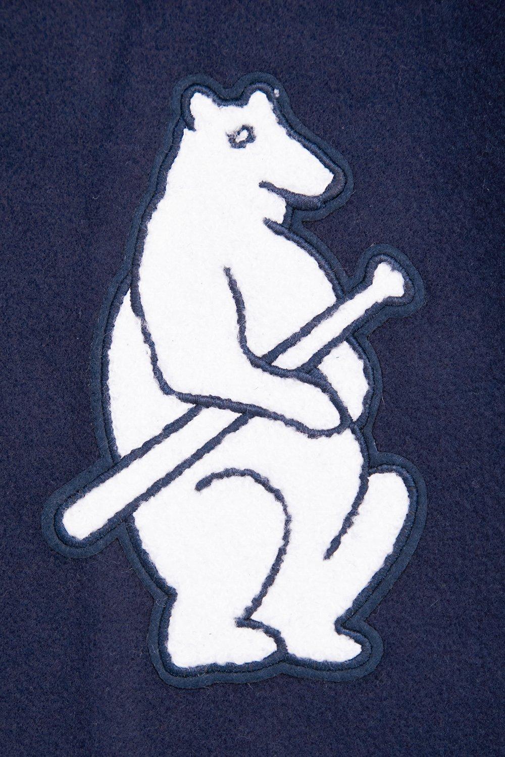 Pro Standard Women's MLB Chicago Cubs Retro Classic Rib Wool Varsity Jacket -Navy/White - NAVY/WHITE Thumbnail View 8