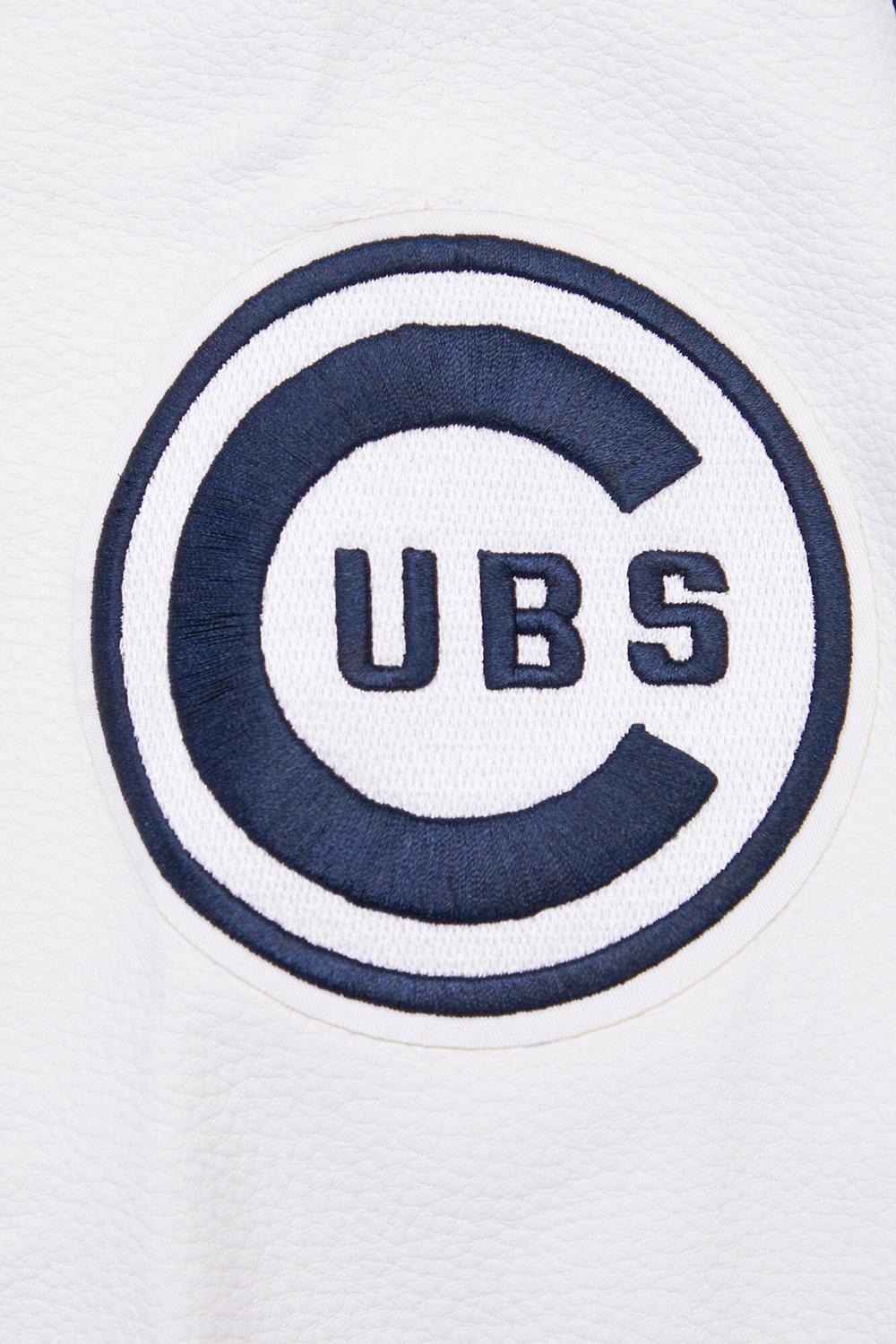 Pro Standard Women's MLB Chicago Cubs Retro Classic Rib Wool Varsity Jacket - Navy/White - NAVY/WHITE Thumbnail View 9