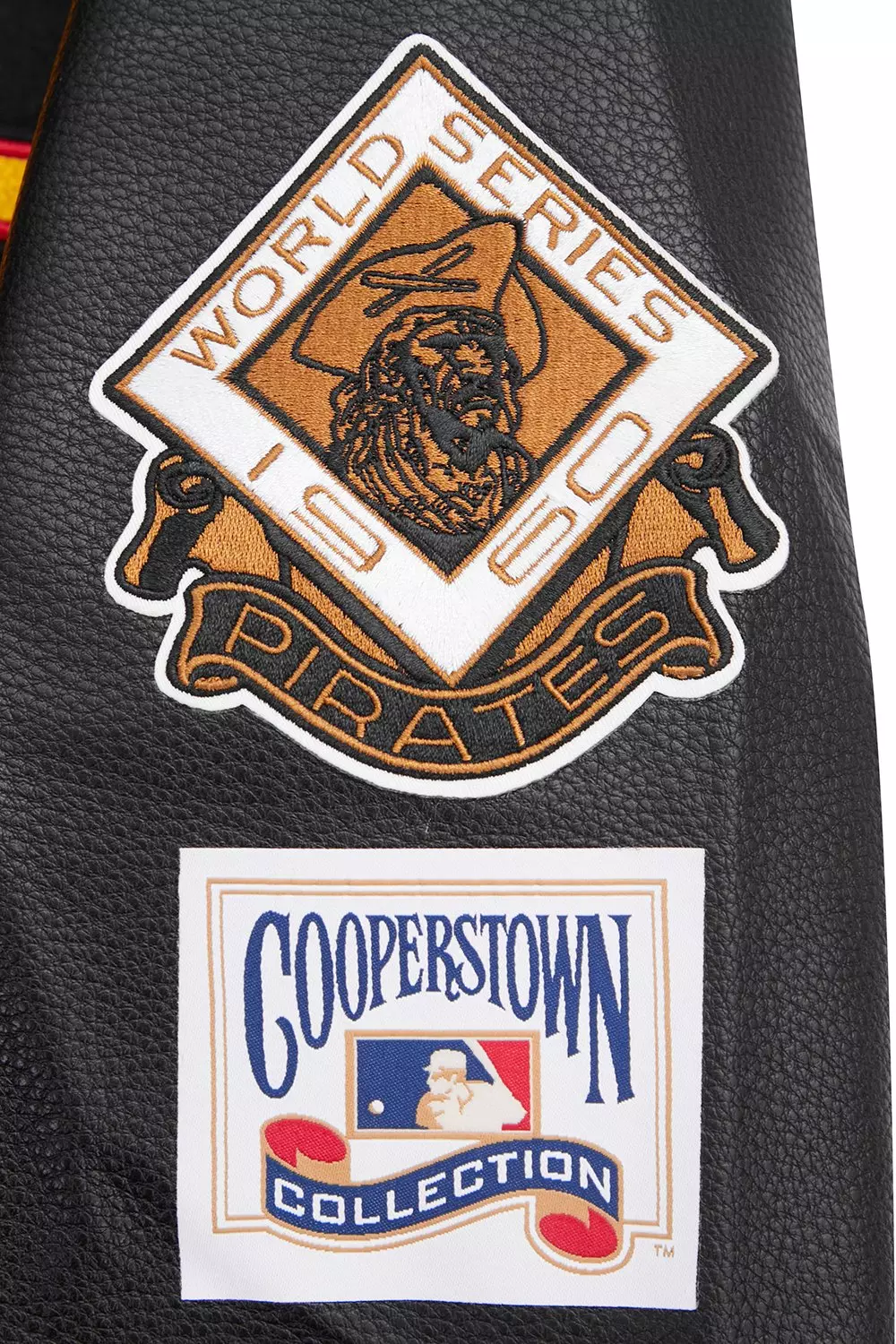 Pro Standard Women's MLB Pittsburgh Pirates Retro Classic Rib Wool Varsity Jacket - Black/Yellow - BLACK/YELLOW