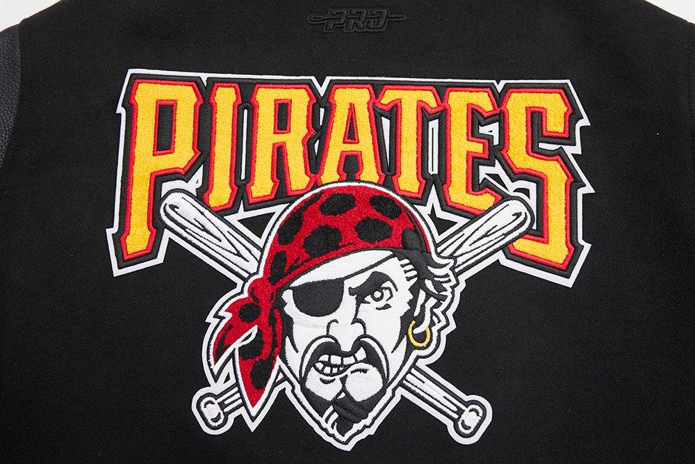 Pro Standard Women's MLB Pittsburgh Pirates Retro Classic Rib Wool Varsity Jacket -Black/Yellow - BLACK/YELLOW Thumbnail View 8