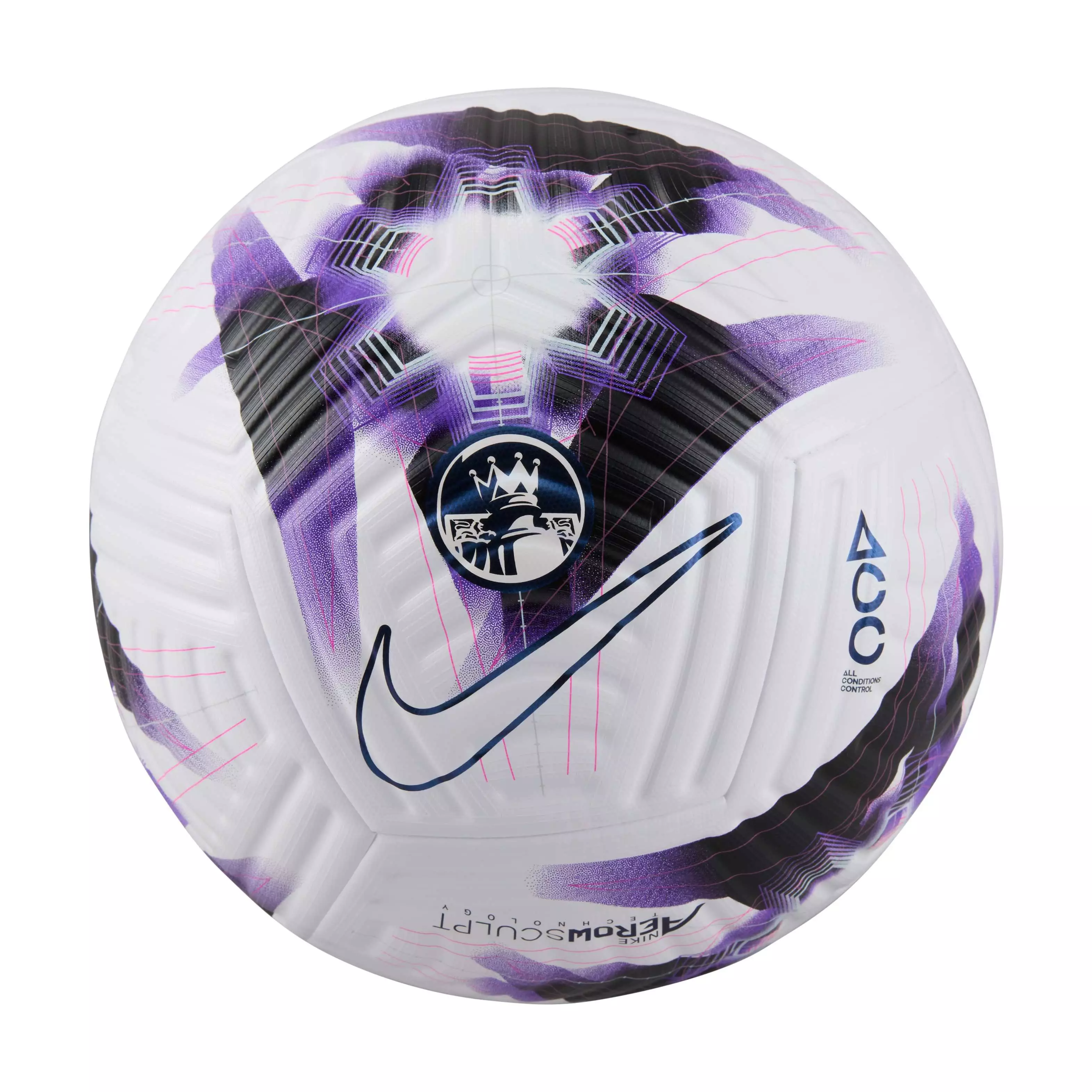 Nike Premier League Flight Soccer Ball -White/Purple - WHITE/PURPLE