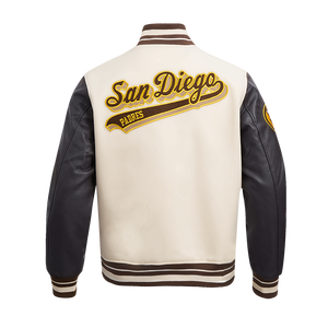 Pro Standard Women's MLB Pittsburgh Pirates Retro Classic Rib Wool Varsity Jacket -Eggshell/Black