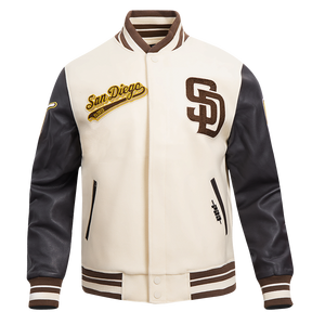 Pro Standard Women's MLB Pittsburgh Pirates Retro Classic Rib Wool Varsity Jacket -Eggshell/Black