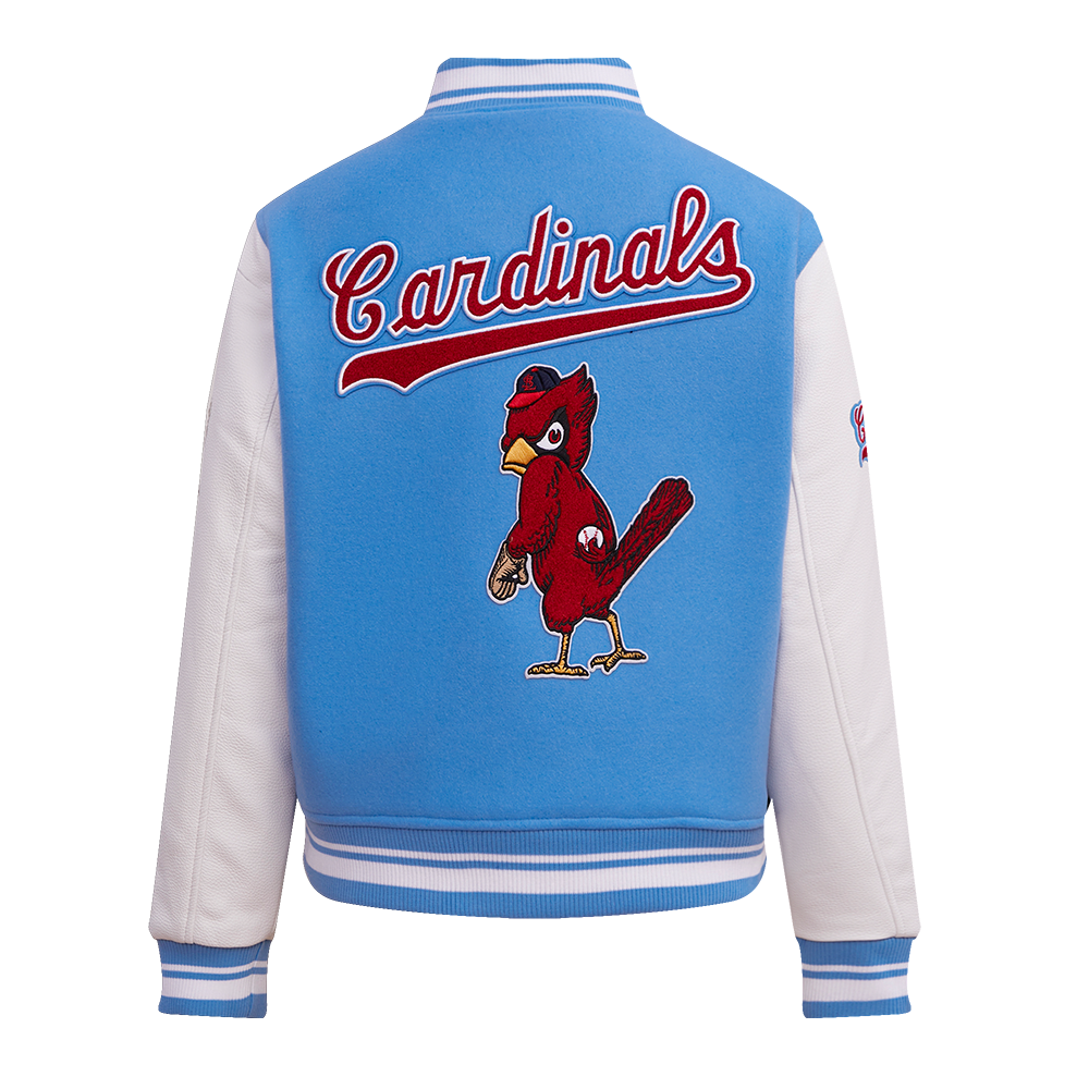 Pro Standard Women's MLB St. Louis Cardinals Retro Classic Rib Wool Varsity Jacket - Blue/White - BLUE/WHITE Thumbnail View 2