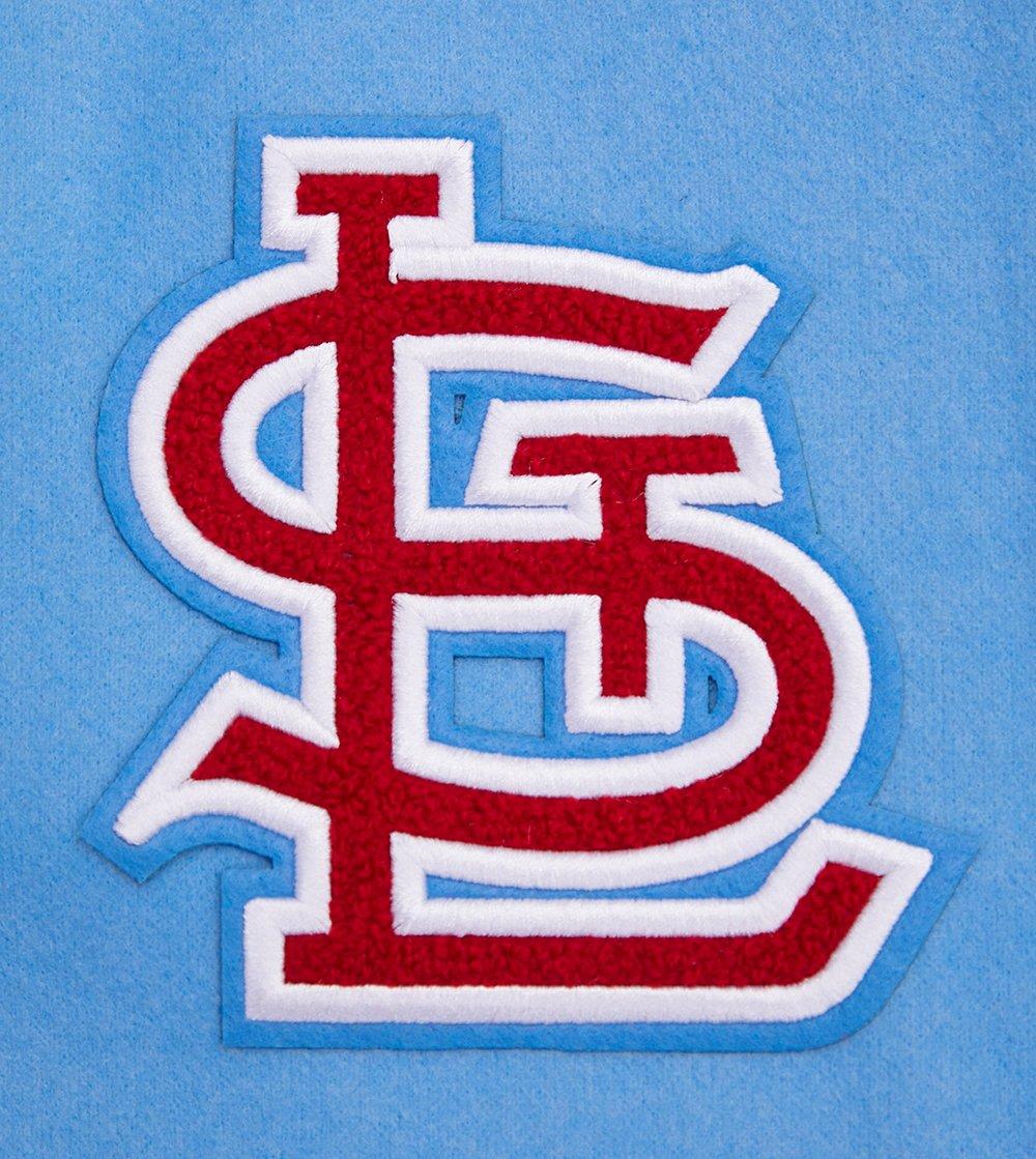 Pro Standard Women's MLB St. Louis Cardinals Retro Classic Rib Wool Varsity Jacket - Blue/White - BLUE/WHITE Thumbnail View 5