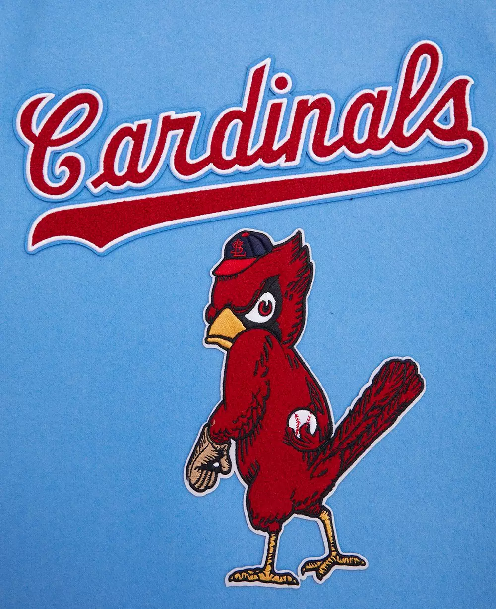 Pro Standard Women's MLB St. Louis Cardinals Retro Classic Rib Wool Varsity Jacket - Blue/White - BLUE/WHITE