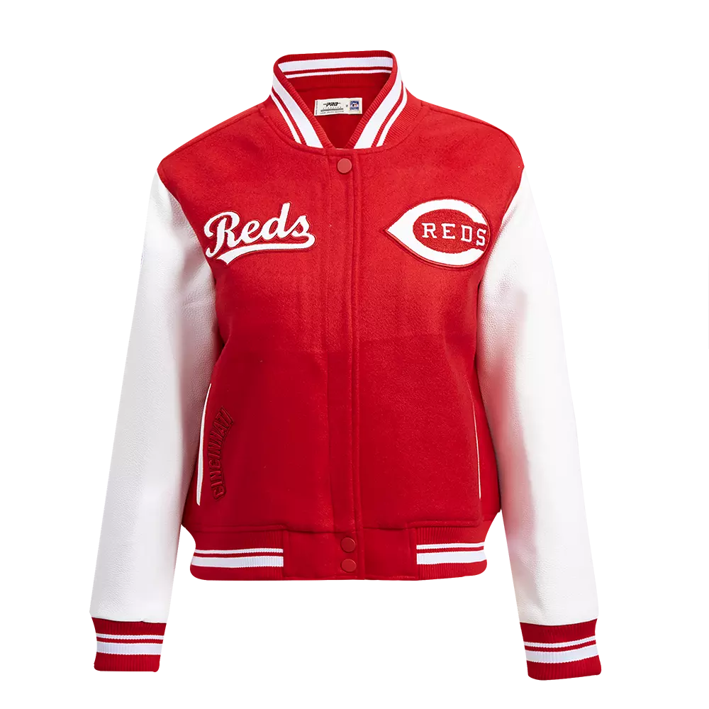 Pro Standard Women's MLB Cincinnati Reds Retro Classic Rib Wool Varsity Jacket - Red - RED