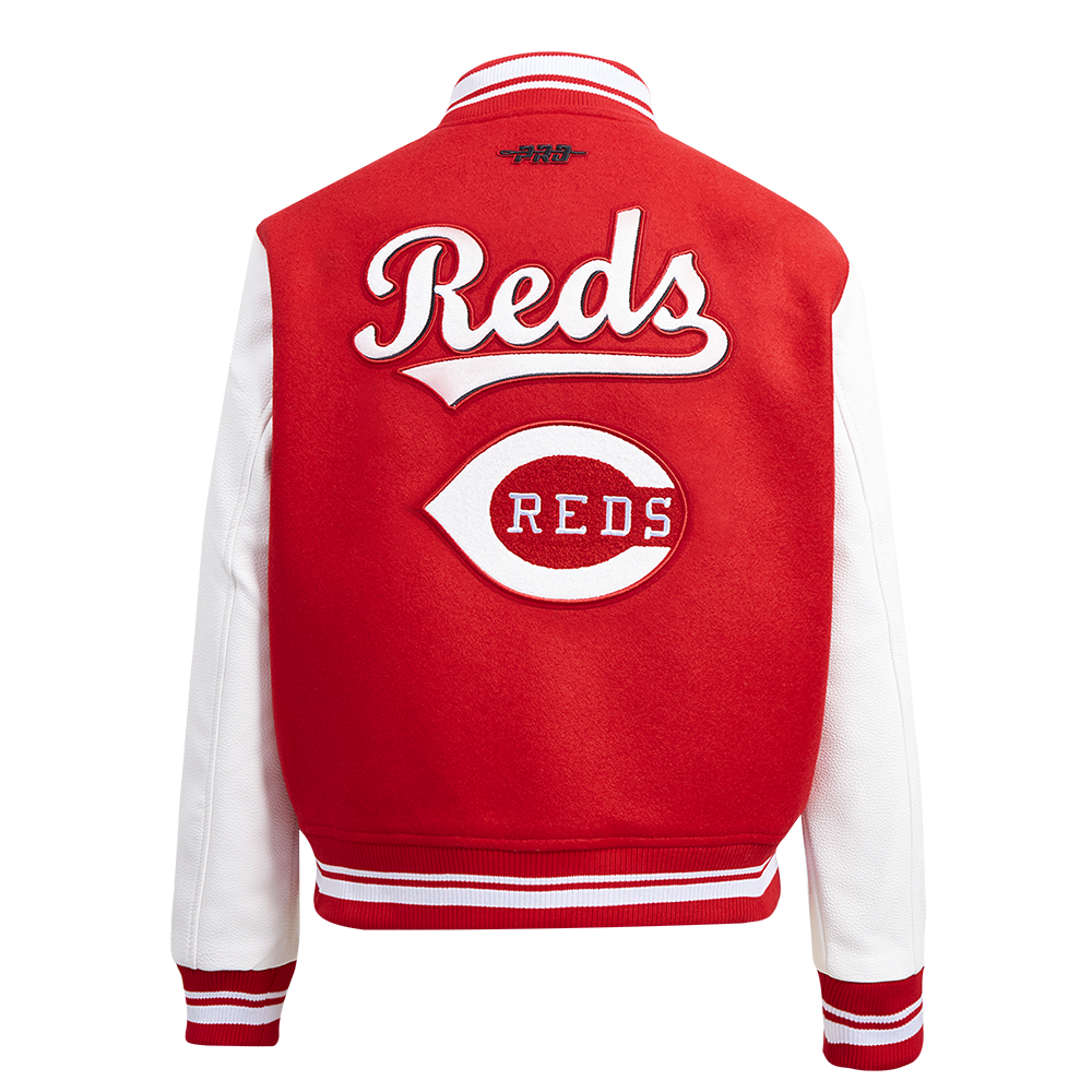 Pro Standard Women's MLB Cincinnati Reds Retro Classic Rib Wool Varsity Jacket - Red - RED Thumbnail View 2