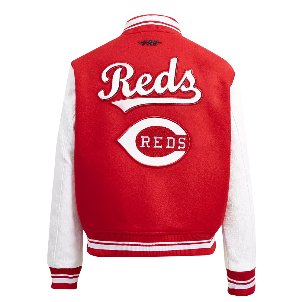 Pro Standard Women's MLB Cincinnati Reds Retro Classic Rib Wool Varsity Jacket - Red - RED