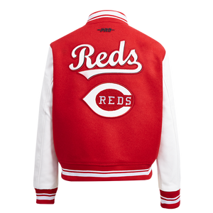 Pro Standard Women's MLB Cincinnati Reds Retro Classic Rib Wool Varsity Jacket -Red