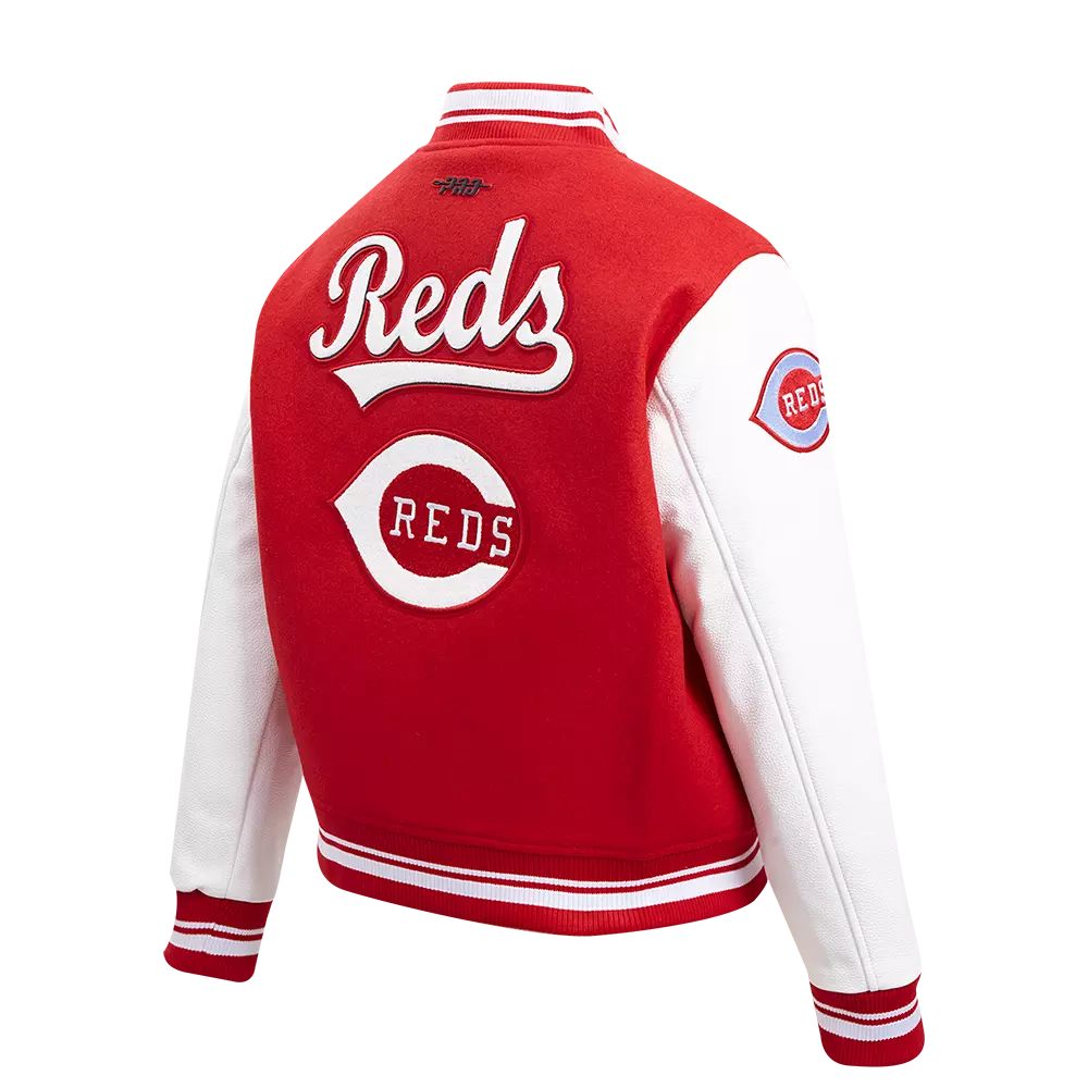 Pro Standard Women's MLB Cincinnati Reds Retro Classic Rib Wool Varsity Jacket - Red - RED