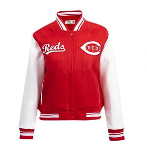 Pro Standard Women's MLB Cincinnati Reds Retro Classic Rib Wool Varsity Jacket -Red