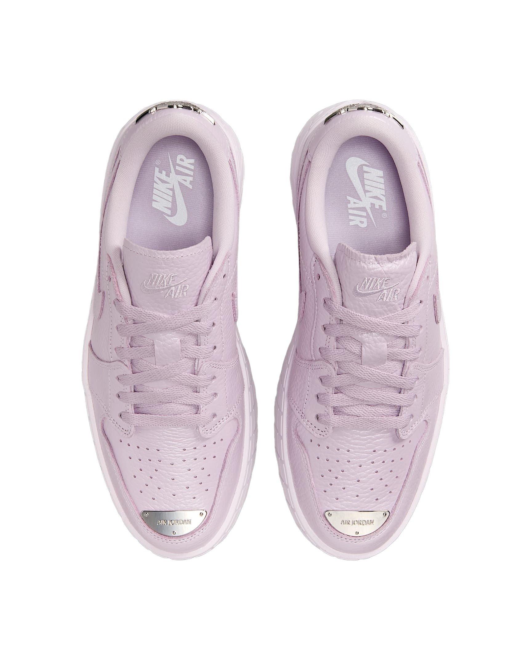 Jordan 1 Brooklyn Low "Doll/Metallic Silver" Women's Shoe - DOLL/SILVER Thumbnail View 3