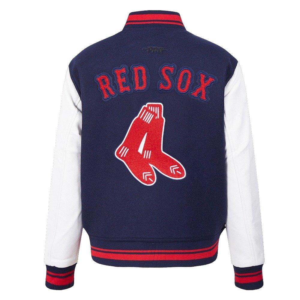 Pro Standard Women's MLB Boston Red Sox Retro Classic Rib Wool Varsity Jacket - Navy/Red - NAVY/RED Thumbnail View 2