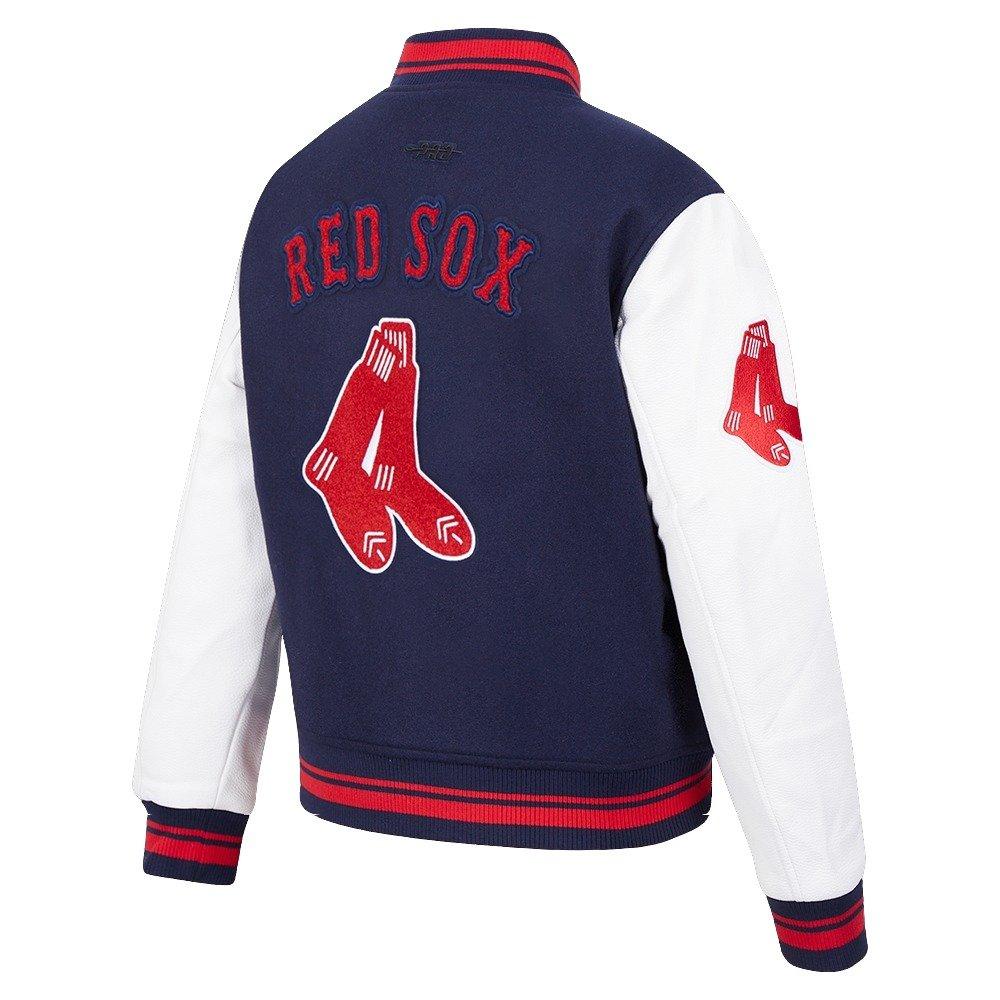 Pro Standard Women's MLB Boston Red Sox Retro Classic Rib Wool Varsity Jacket - Navy/Red - NAVY/RED Thumbnail View 4