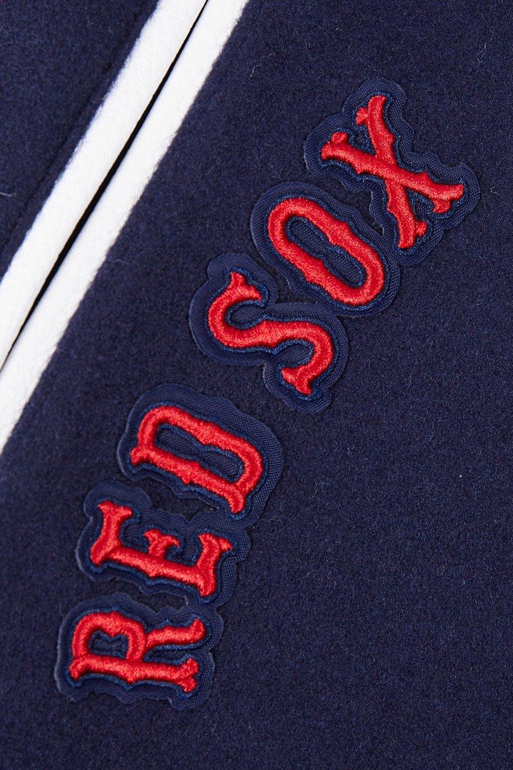 Pro Standard Women's MLB Boston Red Sox Retro Classic Rib Wool Varsity Jacket - Navy/Red - NAVY/RED Thumbnail View 5