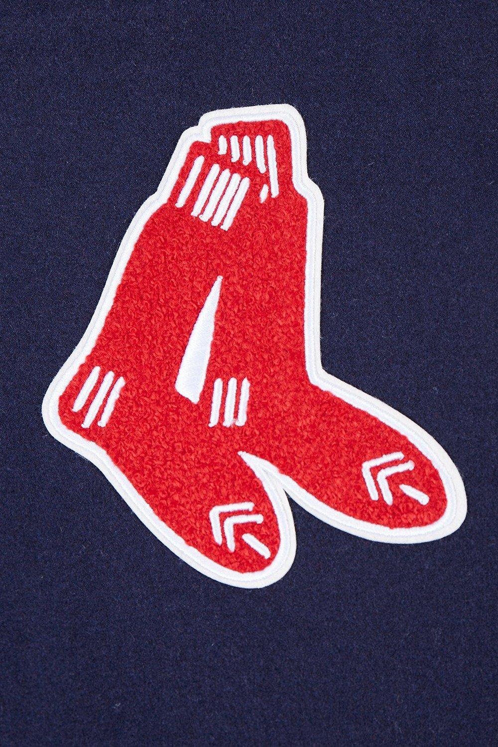 Pro Standard Women's MLB Boston Red Sox Retro Classic Rib Wool Varsity Jacket - Navy/Red - NAVY/RED Thumbnail View 6