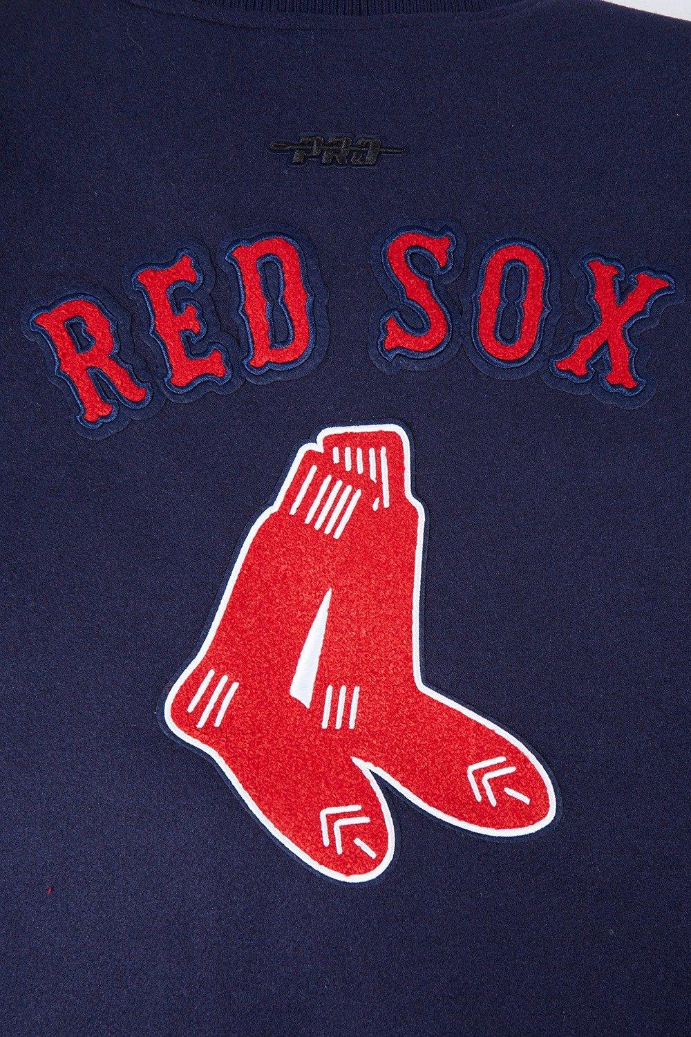 Pro Standard Women's MLB Boston Red Sox Retro Classic Rib Wool Varsity Jacket - Navy/Red - NAVY/RED Thumbnail View 8