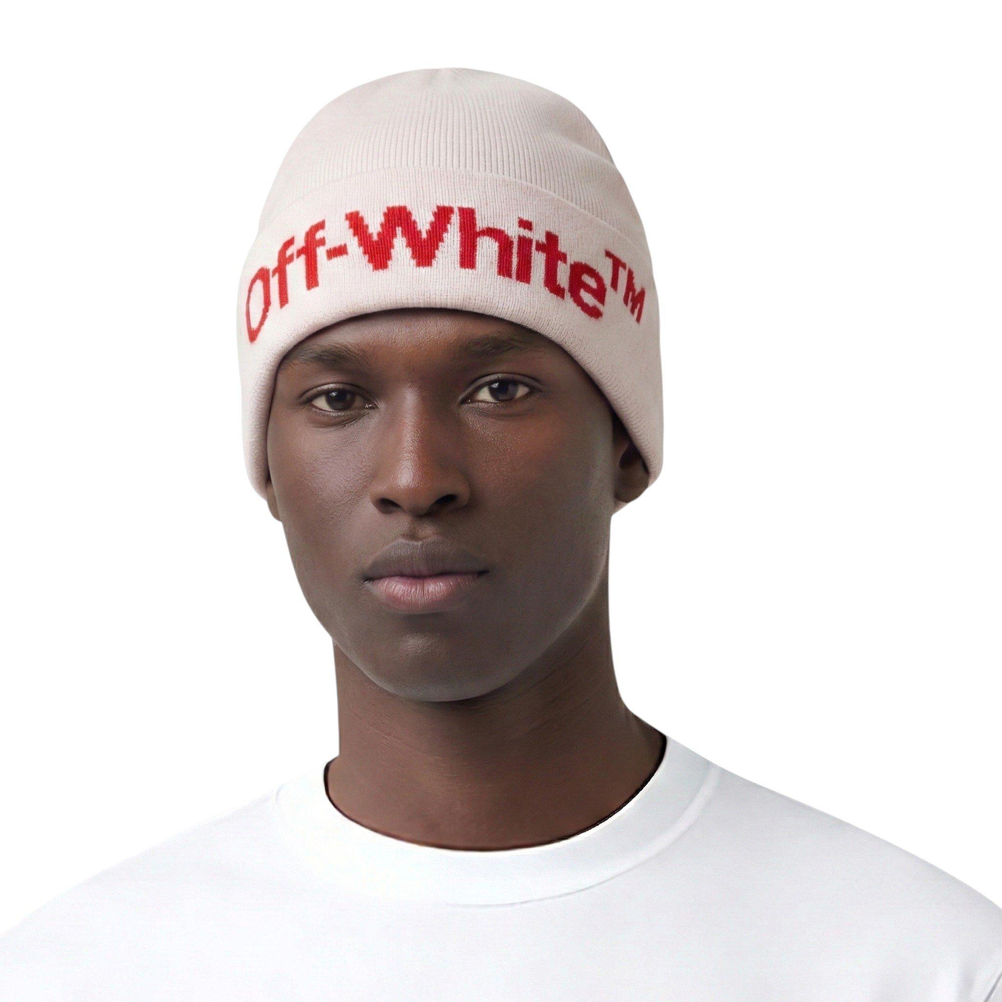 L/AB c/o Off-White Horizontal Contrast Logo Cuff Beanie - Pink - PINK