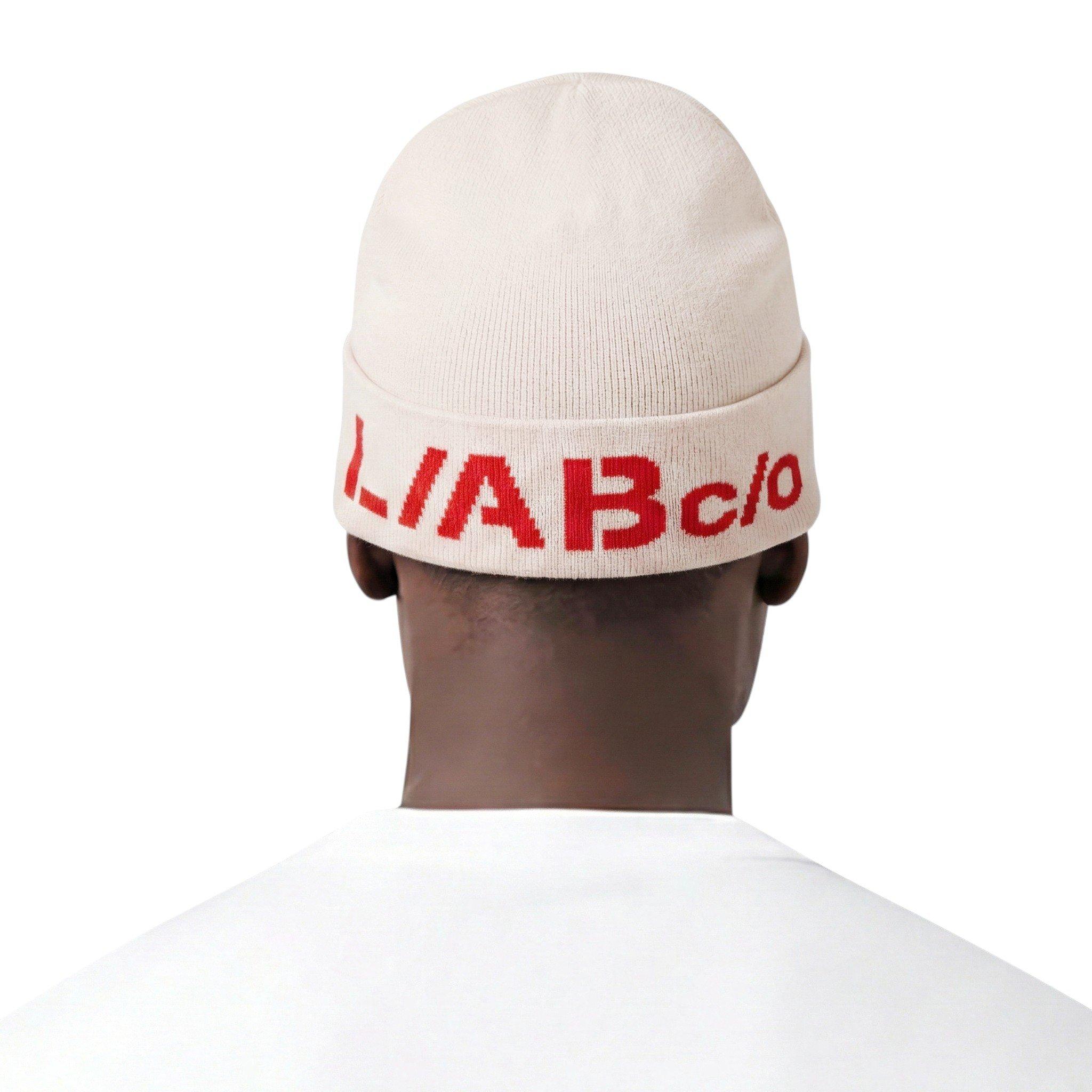 L/AB c/o Off-White Horizontal Contrast Logo Cuff Beanie - Pink - PINK