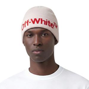 L/AB c/o Off-White Horizontal Contrast Logo Cuff Beanie - Pink - PINK