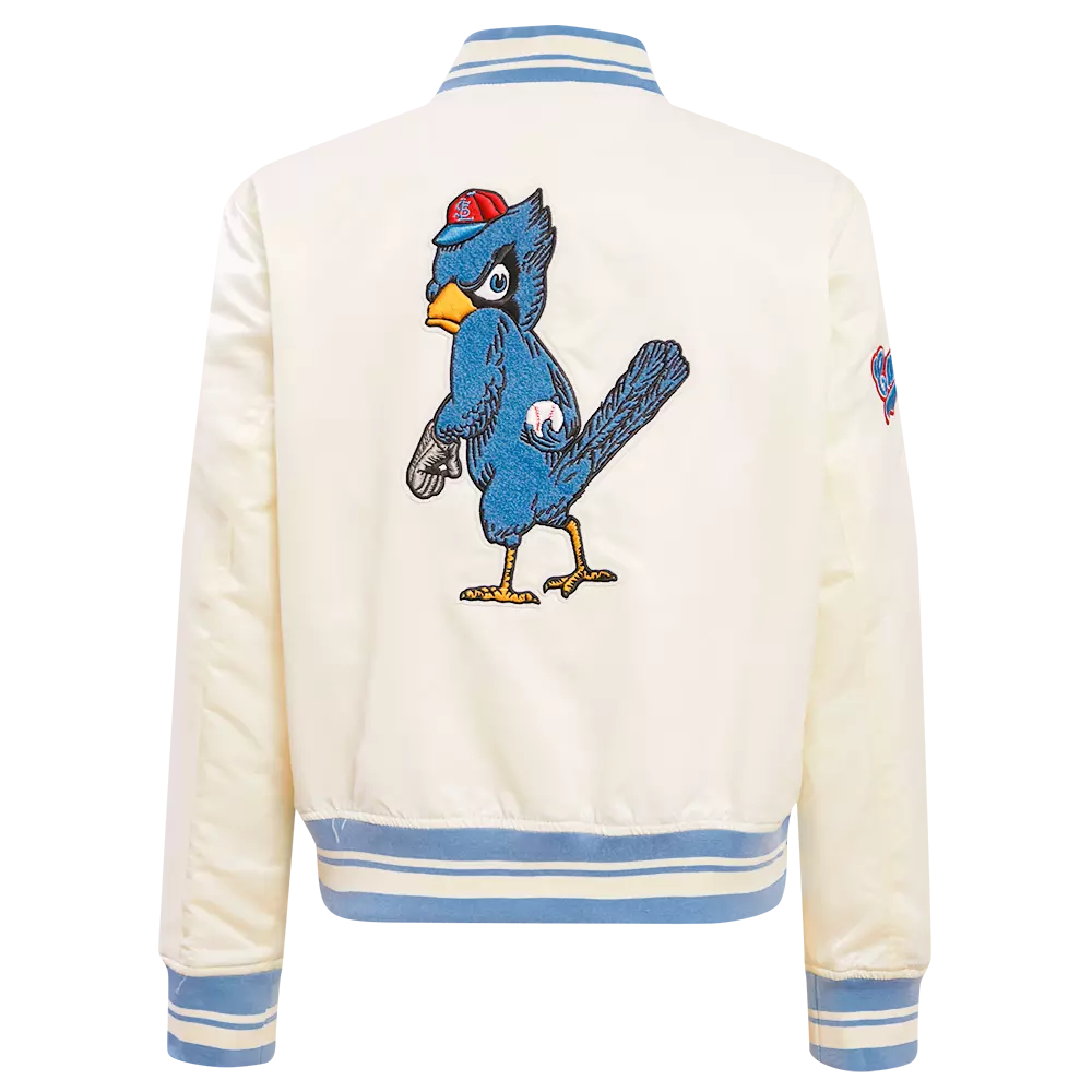 Pro Standard Women's St. Louis Cardinals Retro Classic Rib Satin Jacket - Eggshell - EGGSHELL