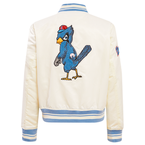 Pro Standard Women's St. Louis Cardinals Retro Classic Rib Satin Jacket - Eggshell