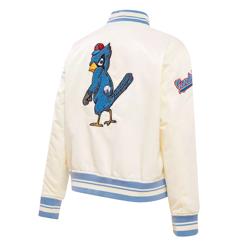 Pro Standard Women's St. Louis Cardinals Retro Classic Rib Satin Jacket - Eggshell - EGGSHELL