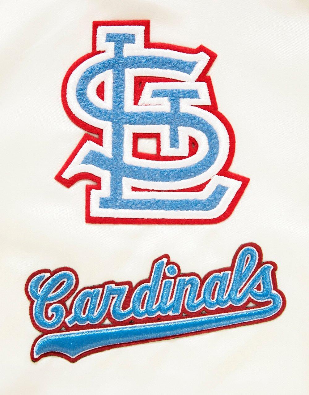 Pro Standard Women's St. Louis Cardinals Retro Classic Rib Satin Jacket - Eggshell - EGGSHELL Thumbnail View 5