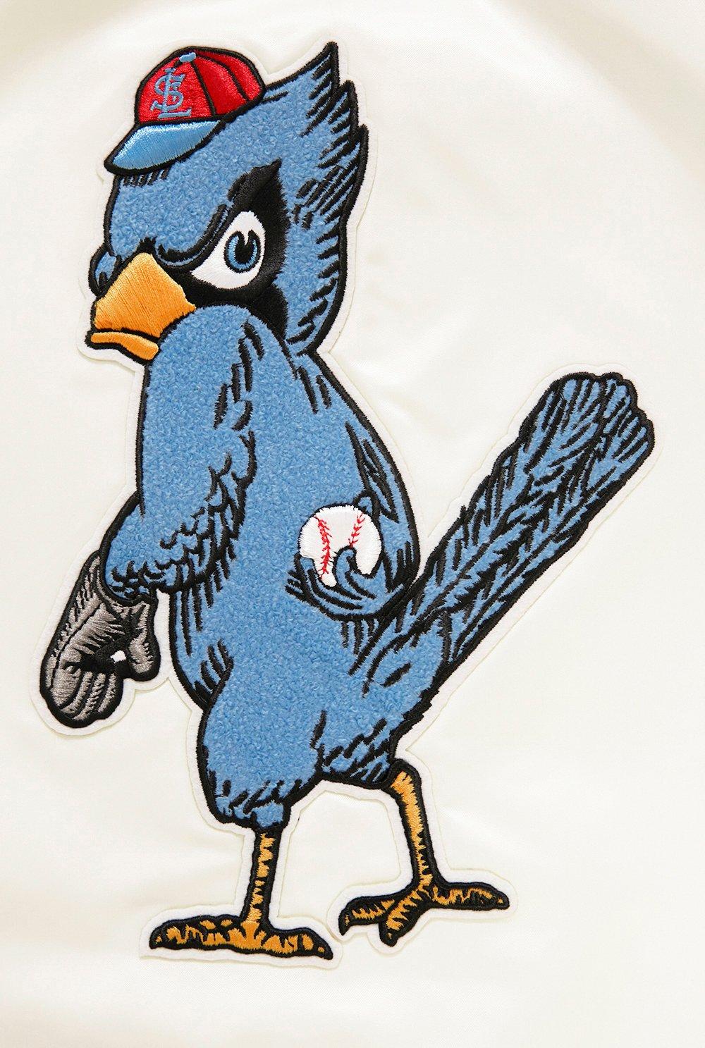 Pro Standard Women's St. Louis Cardinals Retro Classic Rib Satin Jacket - Eggshell - EGGSHELL Thumbnail View 6