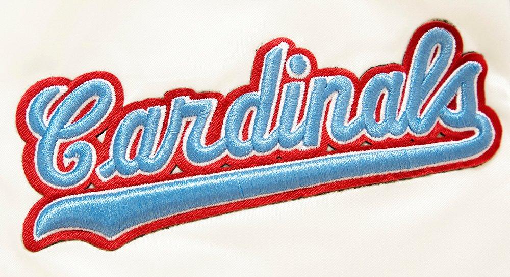 Pro Standard Women's St. Louis Cardinals Retro Classic Rib Satin Jacket - Eggshell - EGGSHELL Thumbnail View 8