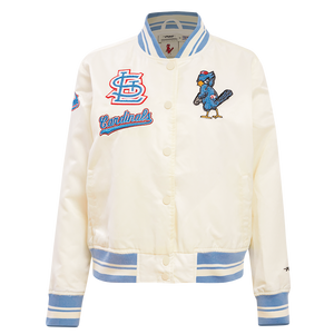Pro Standard Women's St. Louis Cardinals Retro Classic Rib Satin Jacket - Eggshell