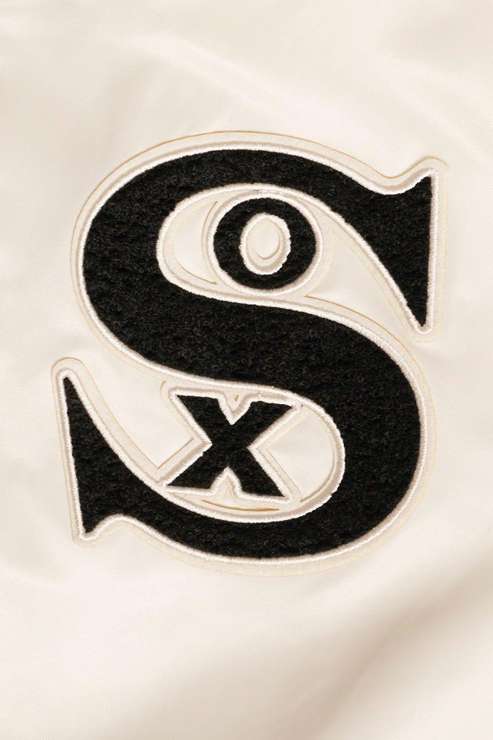 Pro Standard Women's Chicago White Sox Retro Classic Rib Satin Jacket - Eggshell - EGGSHELL Thumbnail View 5