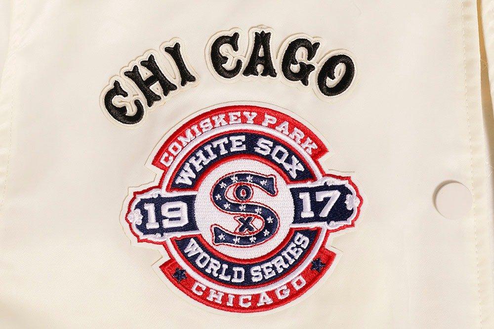 Pro Standard Women's Chicago White Sox Retro Classic Rib Satin Jacket - Eggshell - EGGSHELL Thumbnail View 6