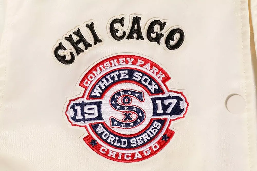 Pro Standard Women's Chicago White Sox Retro Classic Rib Satin Jacket - Eggshell - EGGSHELL