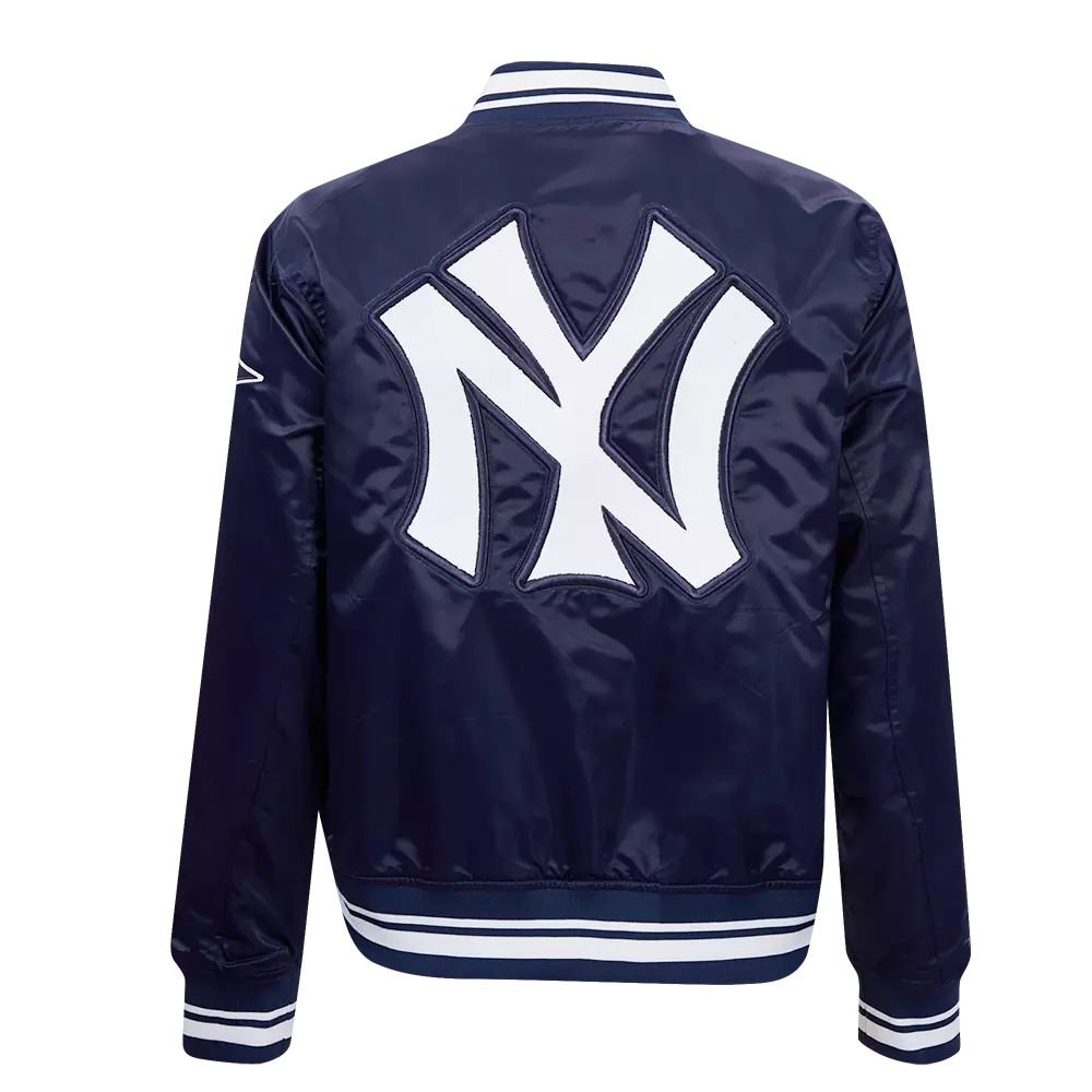 Pro Standard Women's New York Yankees Retro Classic Rib Satin Jacket - Navy - NAVY