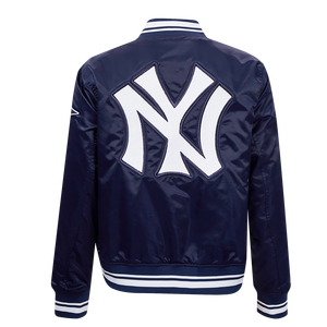 Pro Standard Women's New York Yankees Retro Classic Rib Satin Jacket - Navy