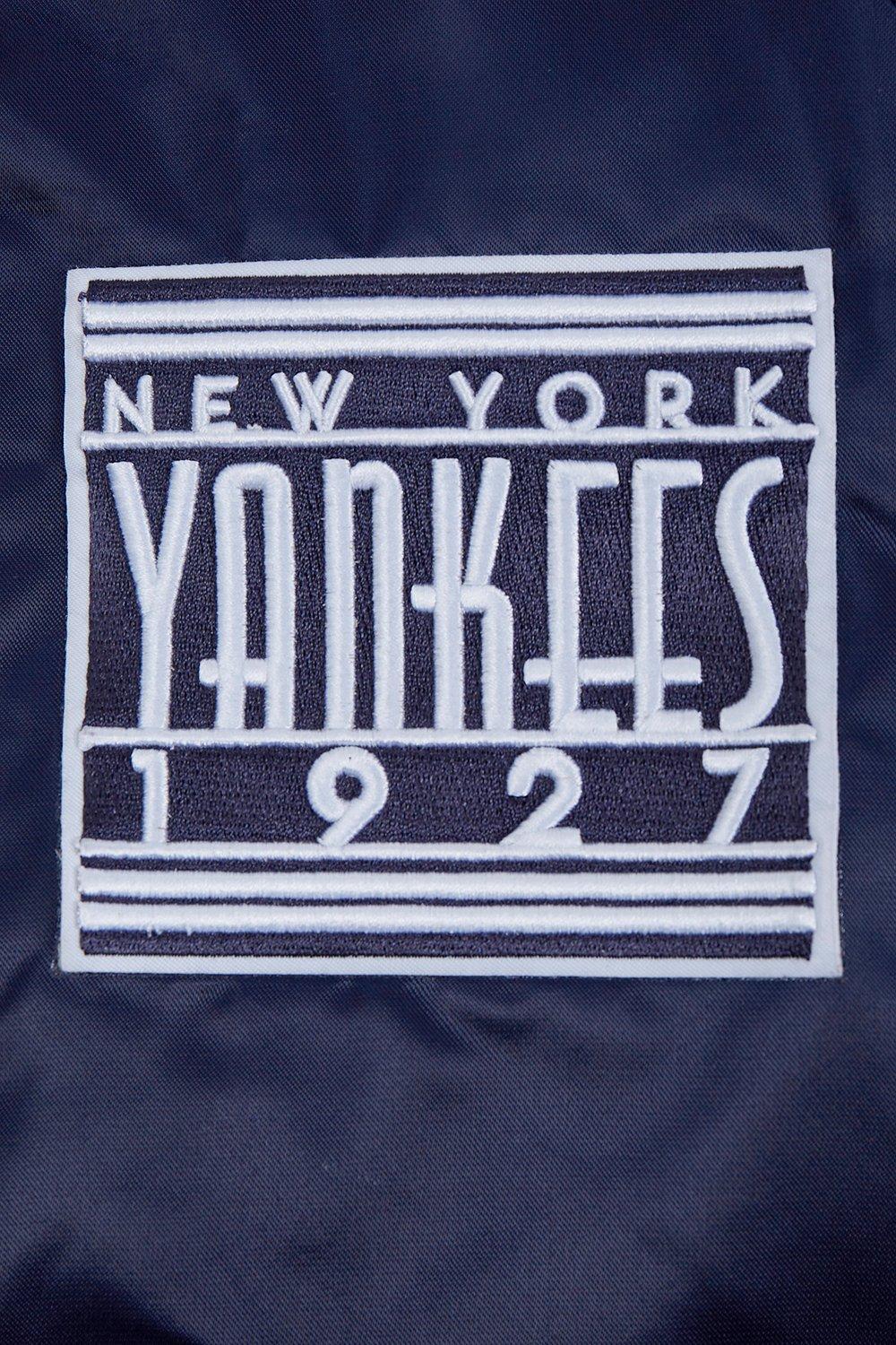 Pro Standard Women's New York Yankees Retro Classic Rib Satin Jacket - Navy - NAVY Thumbnail View 6