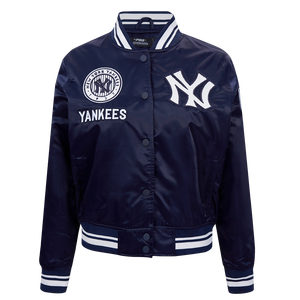 Pro Standard Women's New York Yankees Retro Classic Rib Satin Jacket - Navy