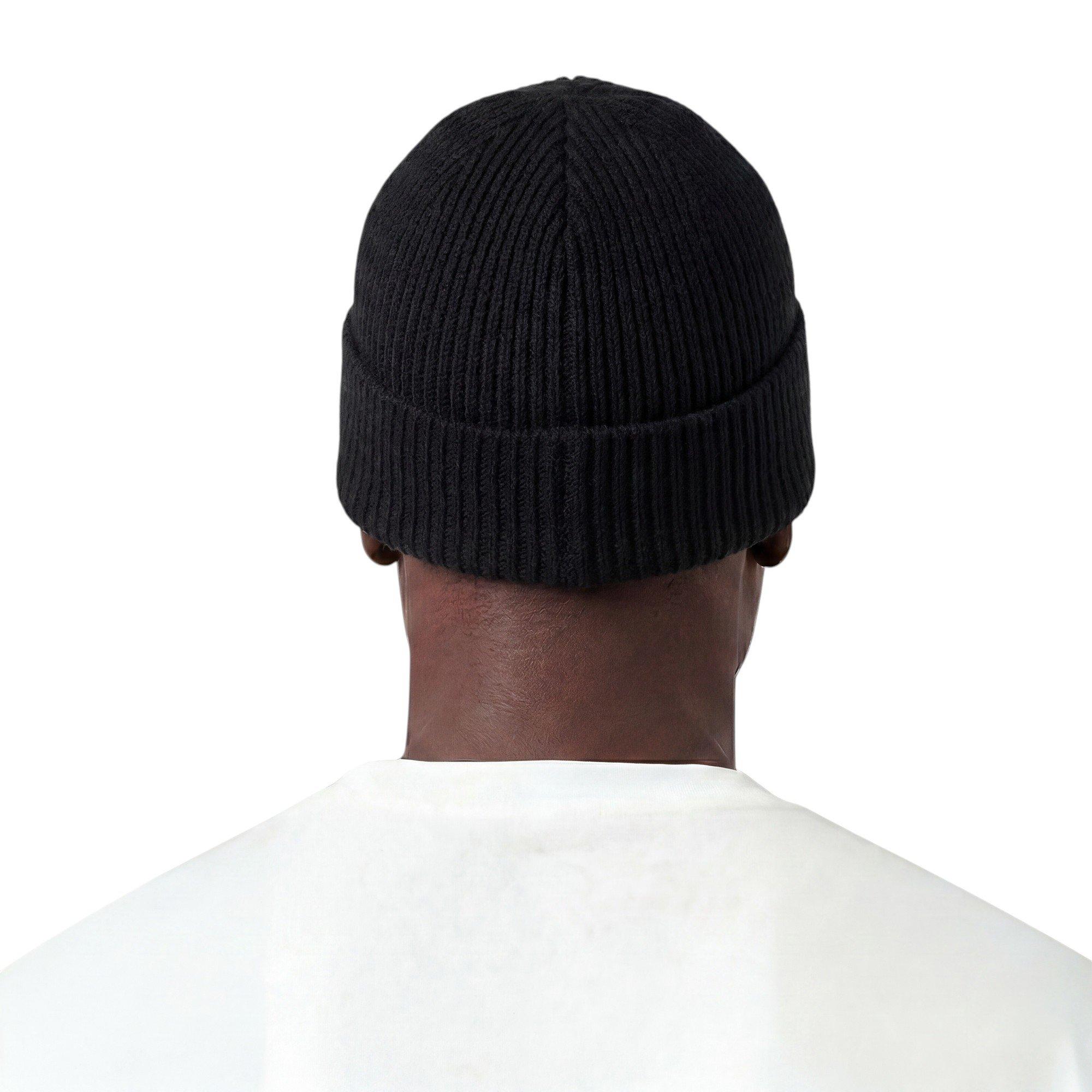 L/AB c/o Off-White Horizontal Embroidered Cuff Beanie - Black - BLACK