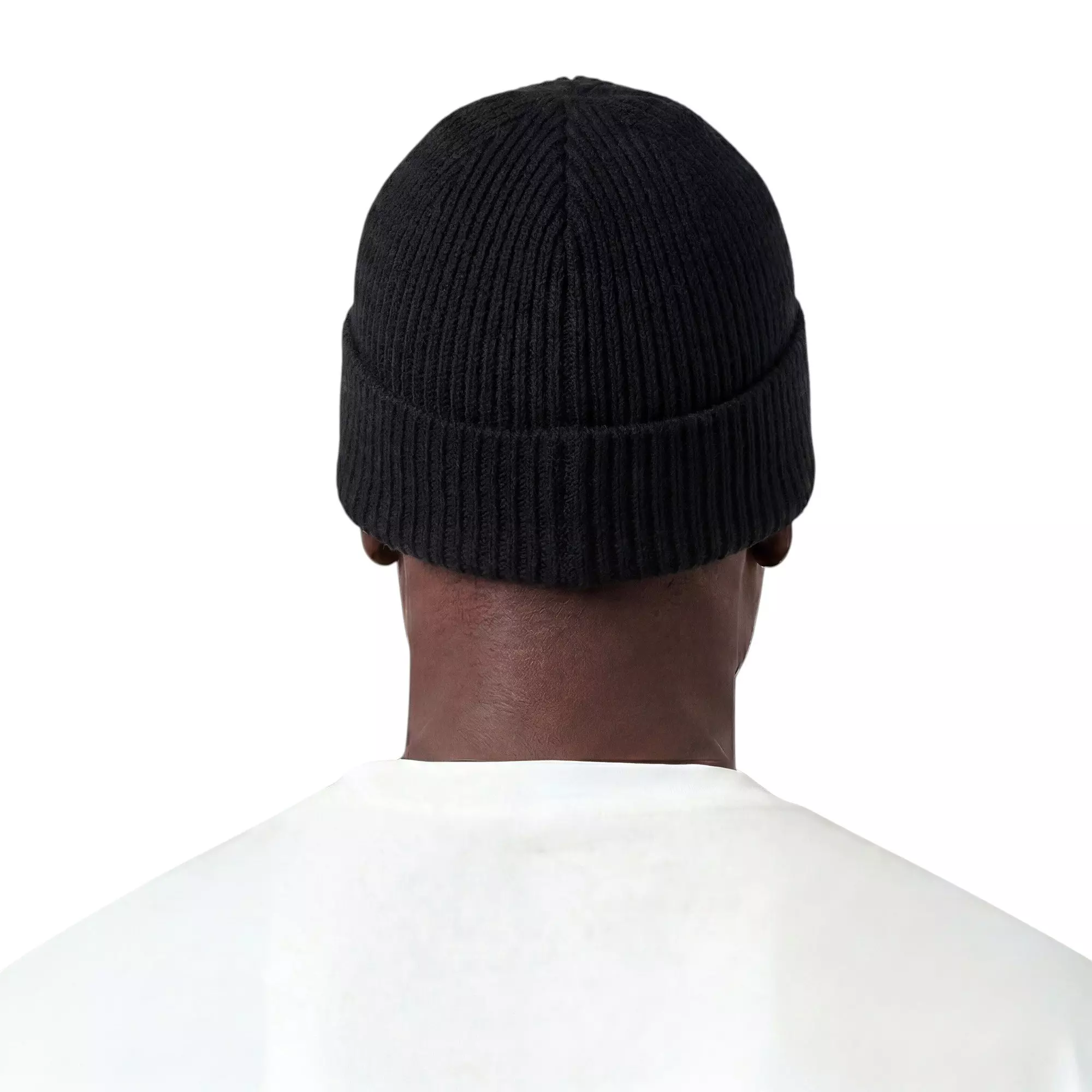 L/AB c/o Off-White Horizontal Embroidered Cuff Beanie - Black - BLACK