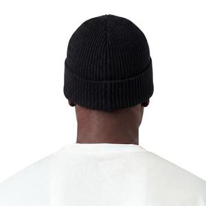 L/AB c/o Off-White Horizontal Embroidered Cuff Beanie - Black - BLACK