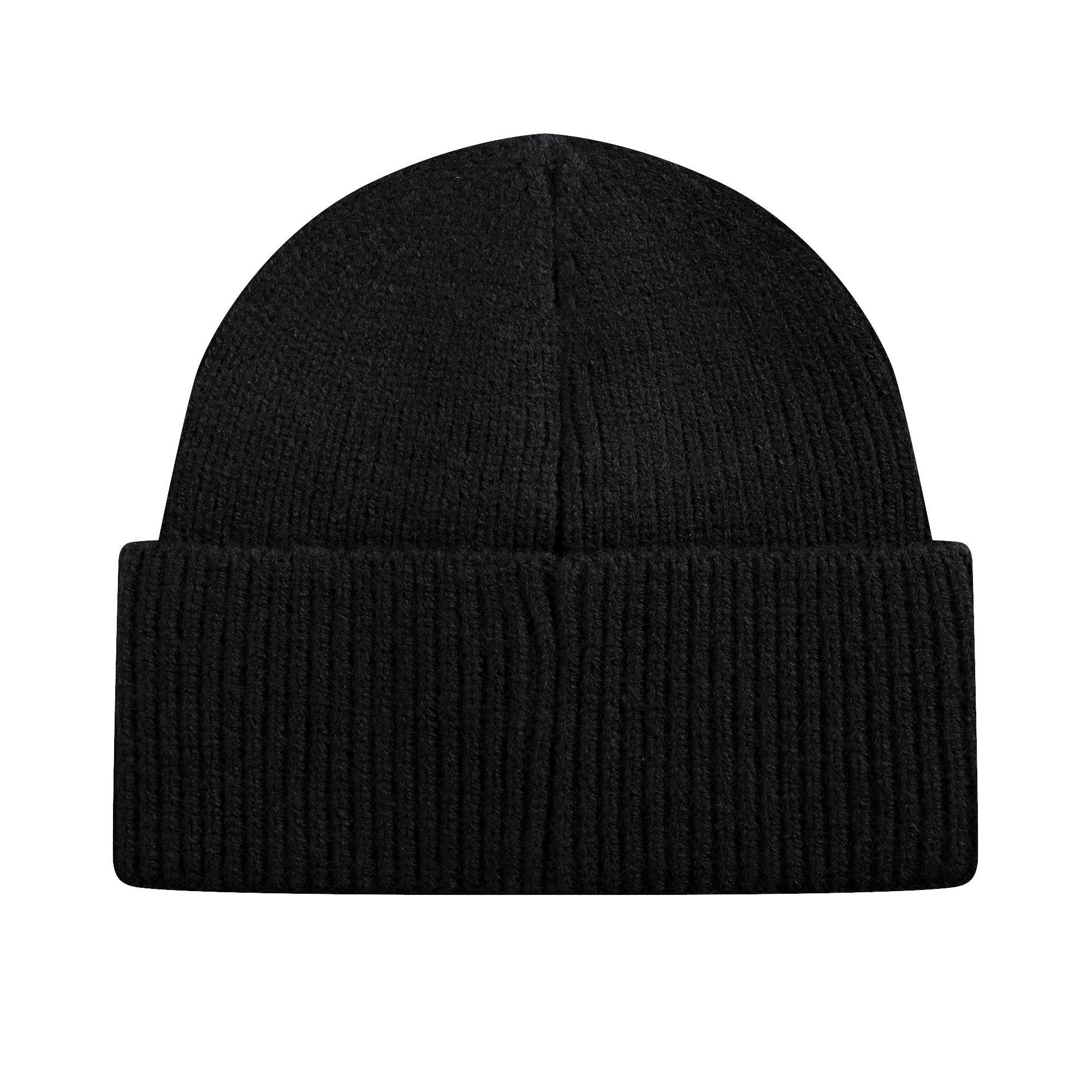 L/AB c/o Off-White Horizontal Embroidered Cuff Beanie - Black - BLACK