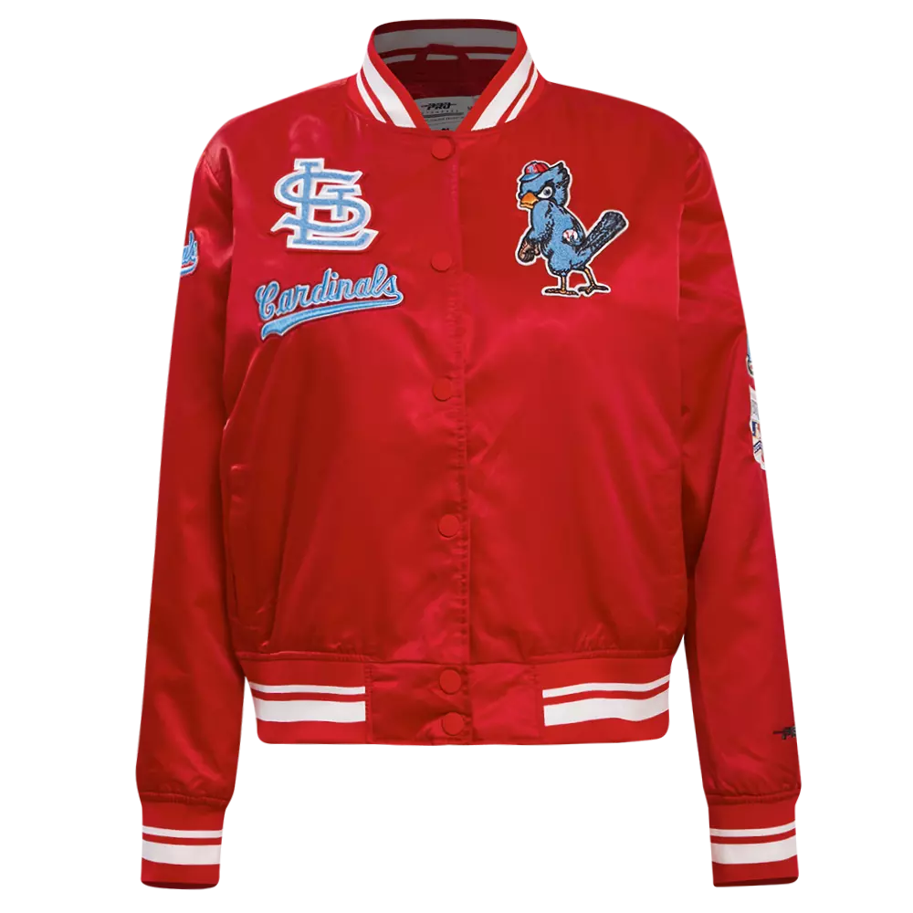 Pro Standard Women's St. Louis Cardinals Retro Classic Rib Satin Jacket - Red - RED