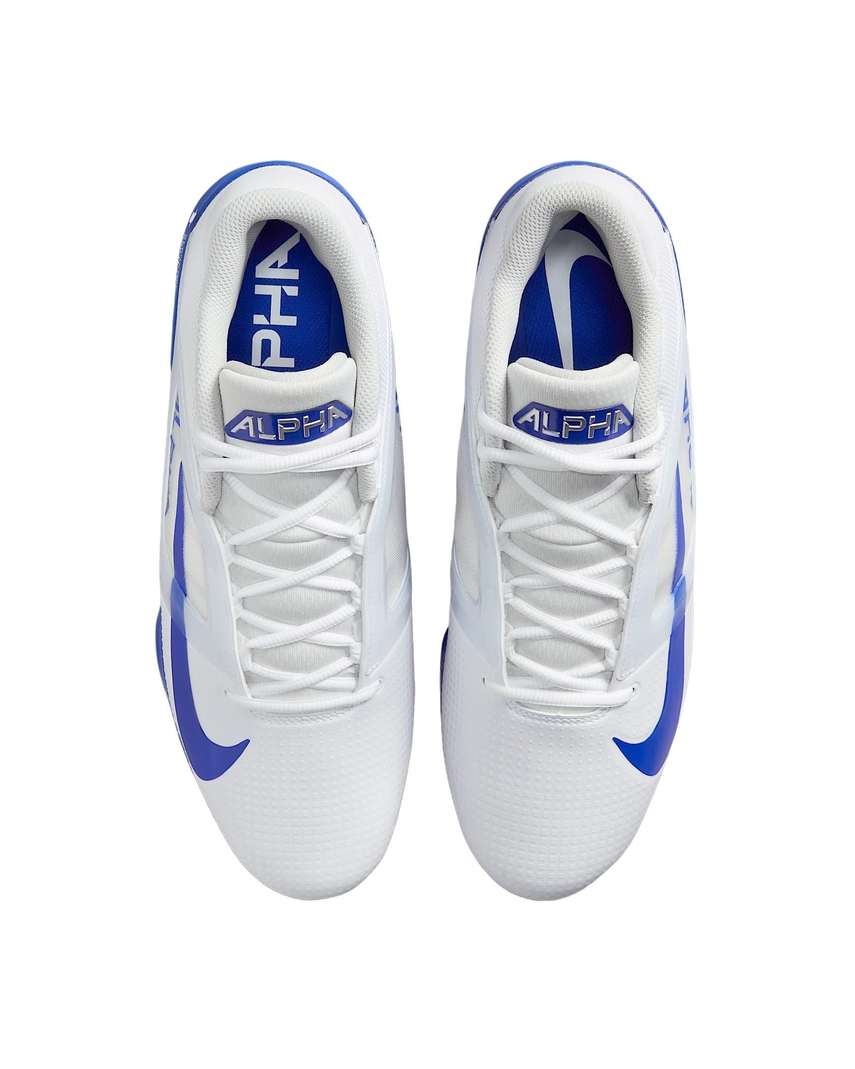 Nike Alpha Menace 4 Pro "White/Hyper Royal/Photon Dust/Hyper Royal" Men's Football Cleat - WHITE/ROYAL/DUST/ROYAL Thumbnail View 3