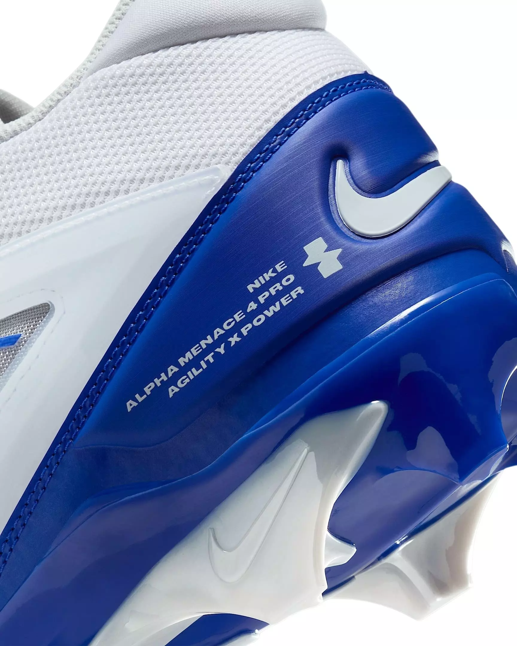 Nike Alpha Menace 4 Pro "White/Hyper Royal/Photon Dust/Hyper Royal" Men's Football Cleat - WHITE/ROYAL/DUST/ROYAL
