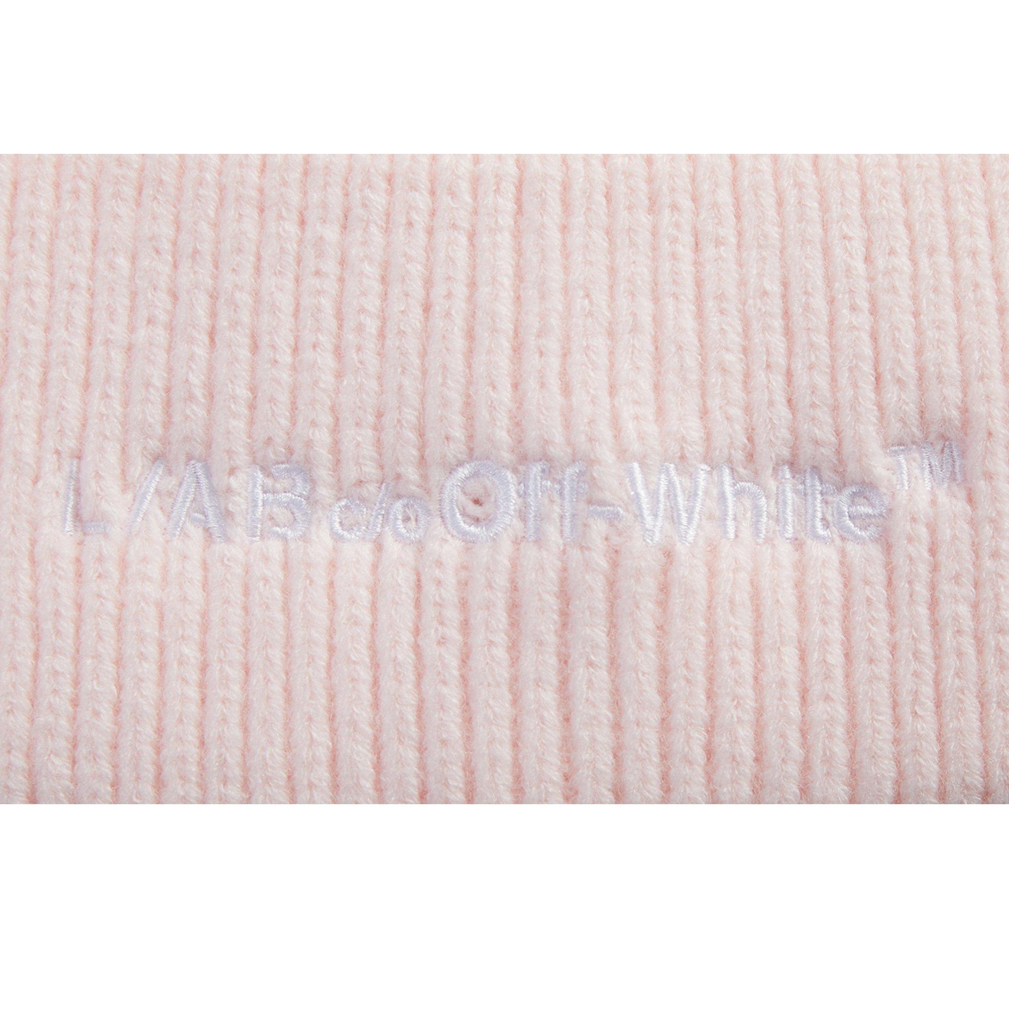 L/AB c/o Off-White Horizontal Embroidered Cuff Beanie - Pink - PINK
