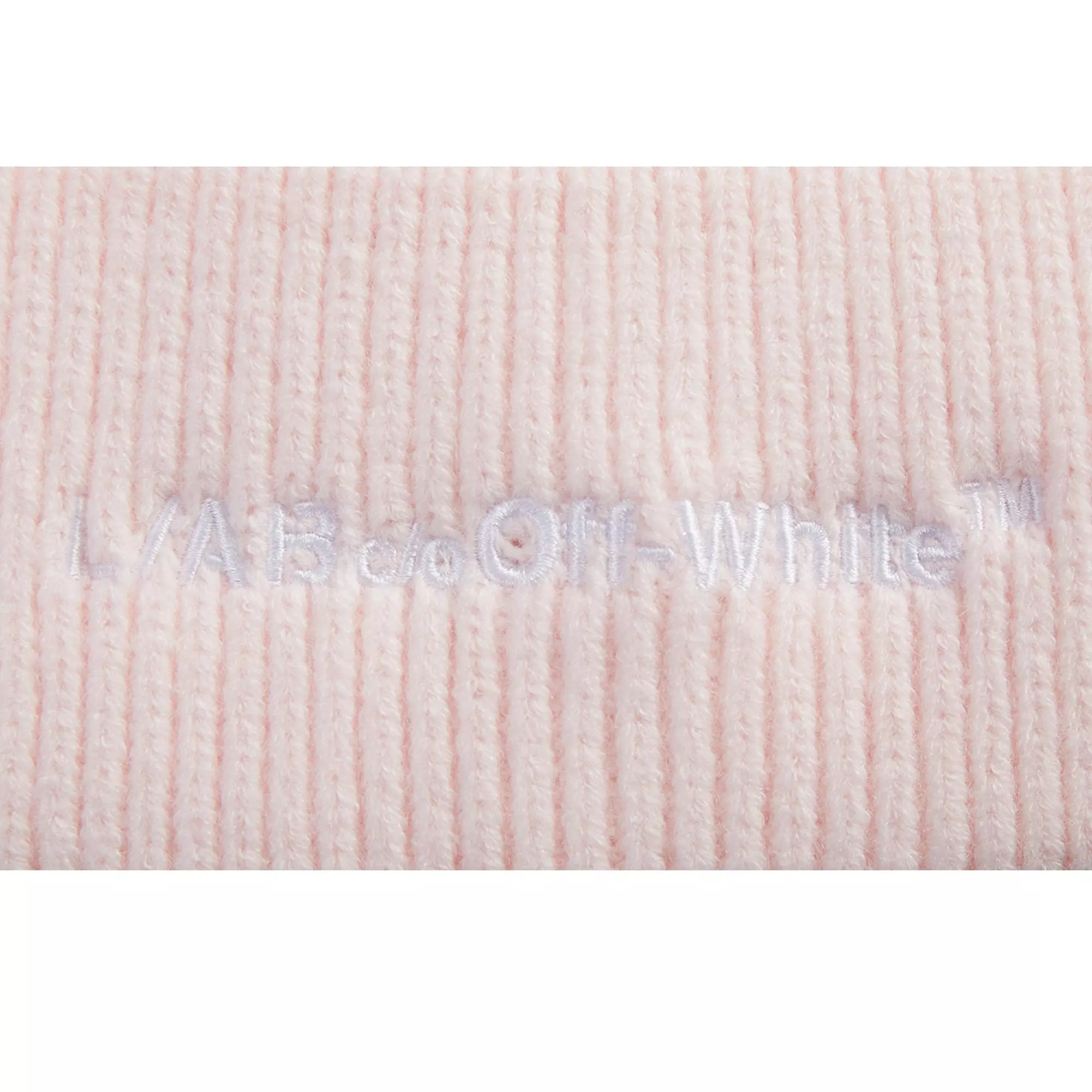 L/AB c/o Off-White Horizontal Embroidered Cuff Beanie - Pink - PINK
